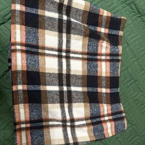 Plaid Wool Blend Skirt